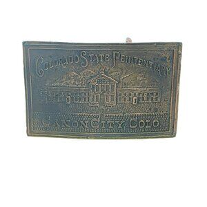 Vintage Lewis Buckles Chicago Colorado State Penitentiary Belt Buckle 111‎